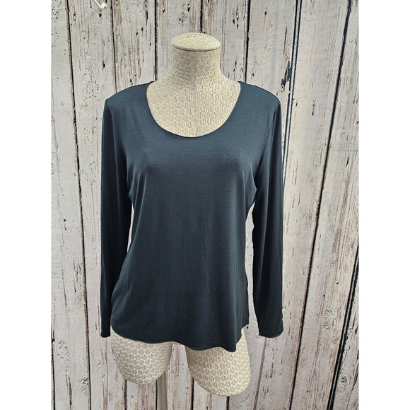 Armani Collezioni Tops - Armani Collezioni Charcoal Gray‎ Long Sleeve Scoop Neck Tee T-Shirt Women's 10
